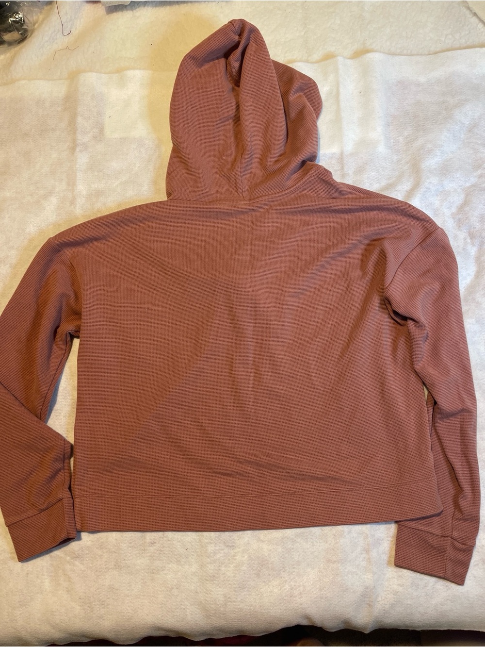 Vuori Rosewood Bayview Waffle Knit Snap Front Pullover Hoodie M - Picture 5 of 7